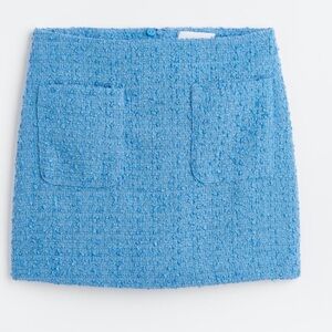 H&M Light Blue Tweed Mini Skirt